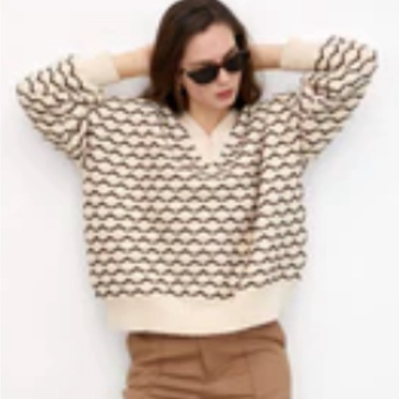 New Van Wave Mixed Sweater - S/M/ Ivory - Picture 2 of 10
